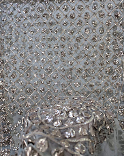 Handmade Full Jaal Gotta Work Organza Dupatta (Dyeable in All Colors)