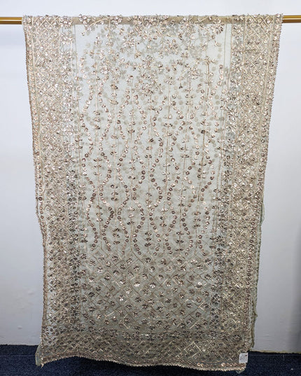 Premium Dyeable Organza with Handmade Full Jaal Gotta Work Dupatta