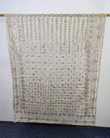 Fancy Organza with Full Jaal Gotta Work Dupatta (Dyeable in All Colors)