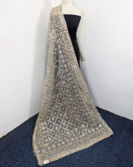 Dyeable Organza with Handmade Full Jaal Gotta Work Dupatta