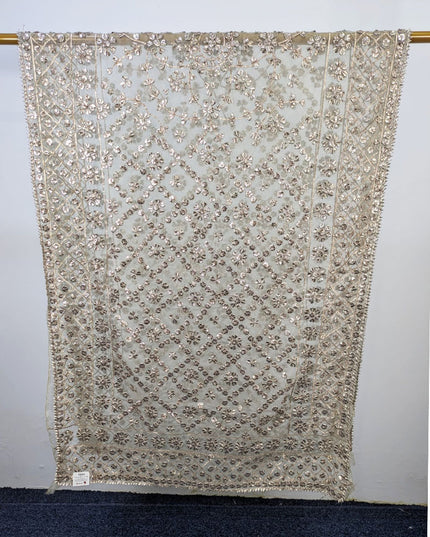 Dyeable Organza with Handmade Full Jaal Gotta Work Dupatta