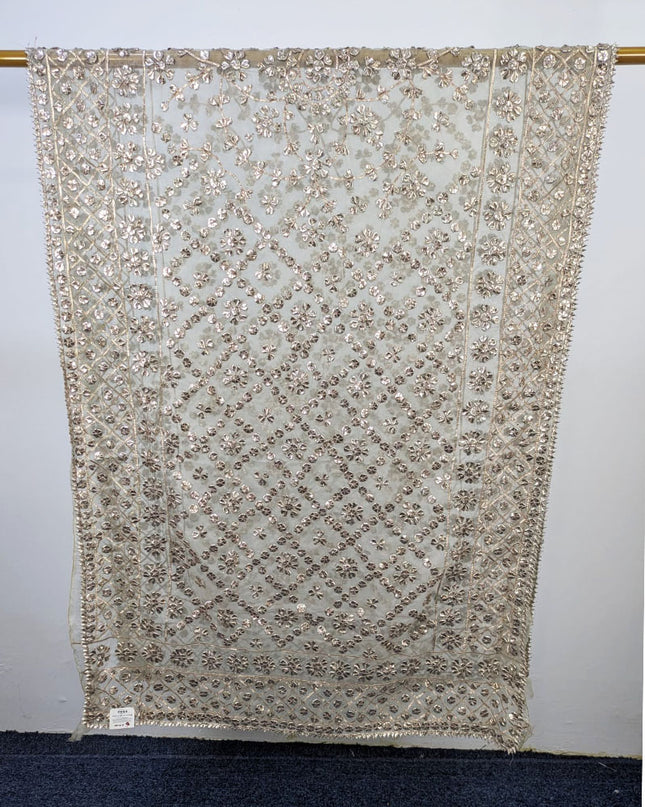 Dyeable Organza with Handmade Full Jaal Gotta Work Dupatta