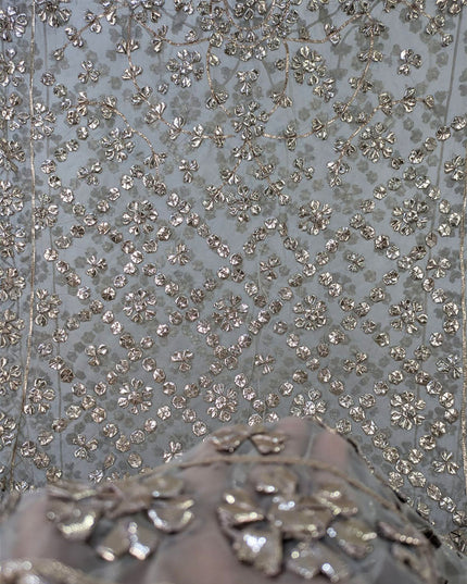 Dyeable Organza with Handmade Full Jaal Gotta Work Dupatta