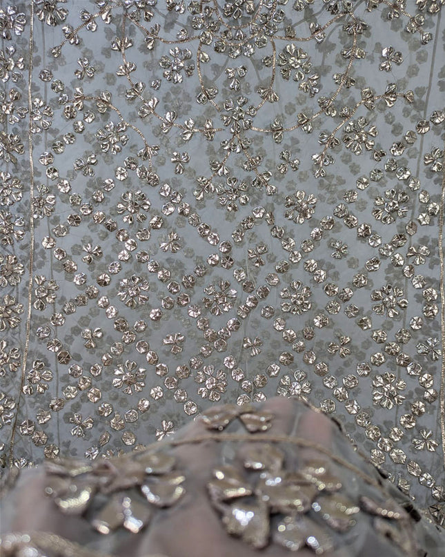 Dyeable Organza with Handmade Full Jaal Gotta Work Dupatta