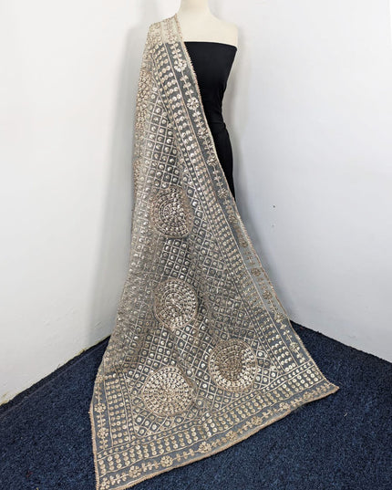 Handmade Full Jaal Gotta Work Organza Dupatta (Dyeable in All Colors)