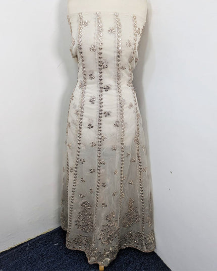 Organza with Handmade Gotta Work Frock 2Pc Unstitched (Dyeable)