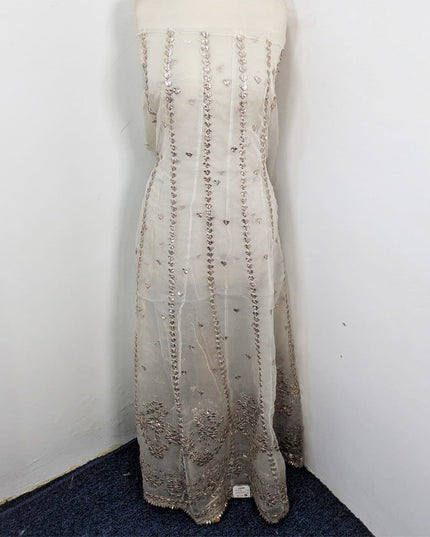 Handmade Gotta Work Organza Frock 2Pc Unstitched (Dyeable in All Colors)