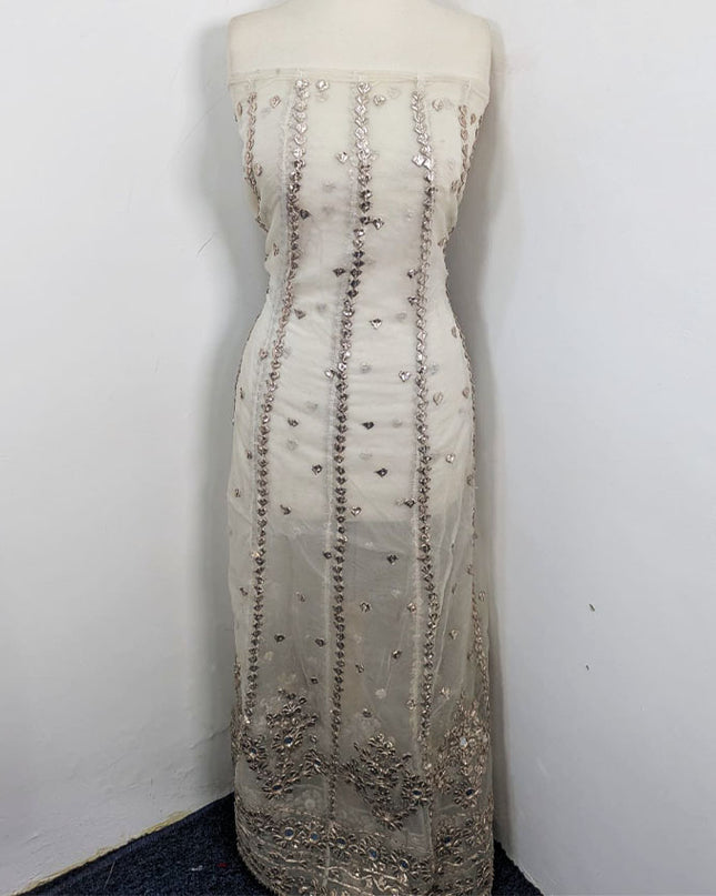 Organza with Handmade Gotta Work Frock 2Pc Unstitched (Dyeable)
