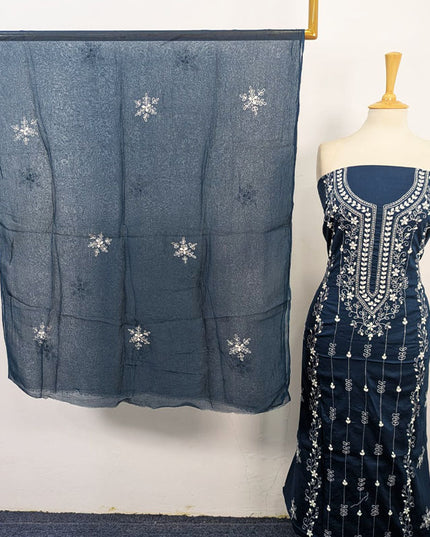 Handmade Aplic Work Lawn Shirt with Chiffon Dupatta 3Pc Unstitched