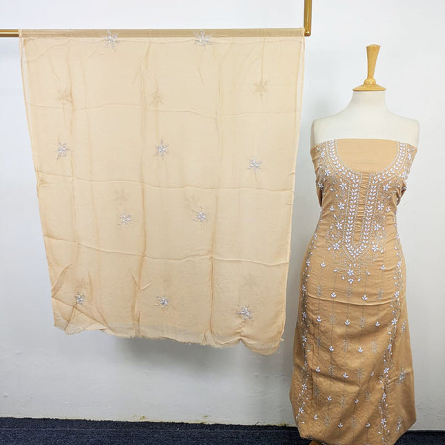 Handmade Aplic Work Lawn Shirt with Chiffon Dupatta 3Pc Unstitched