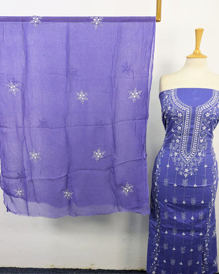 Handmade Aplic Work Lawn Shirt with Chiffon Dupatta 3Pc Unstitched