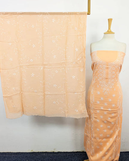 Fancy Lawn with Pakka Tanka Work Shirt + Chiffon Dupatta 3Pc Unstitched