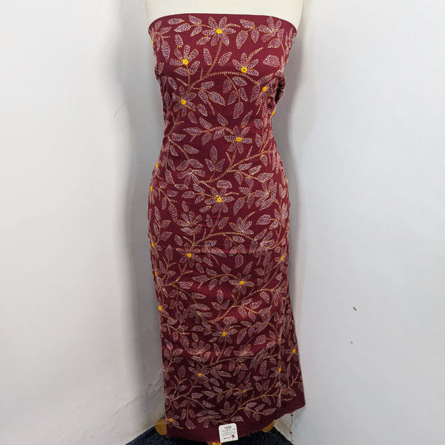 Handmade Full Jaal Kacha Tanka + Mirror Work Lawn 3Pc Unstitched