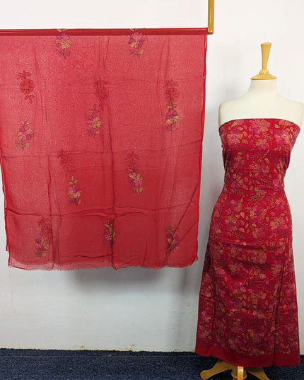 Lawn with Full Jaal Kacha Tanka Work Shirt & Chiffon Dupatta 3Pc Unstitched