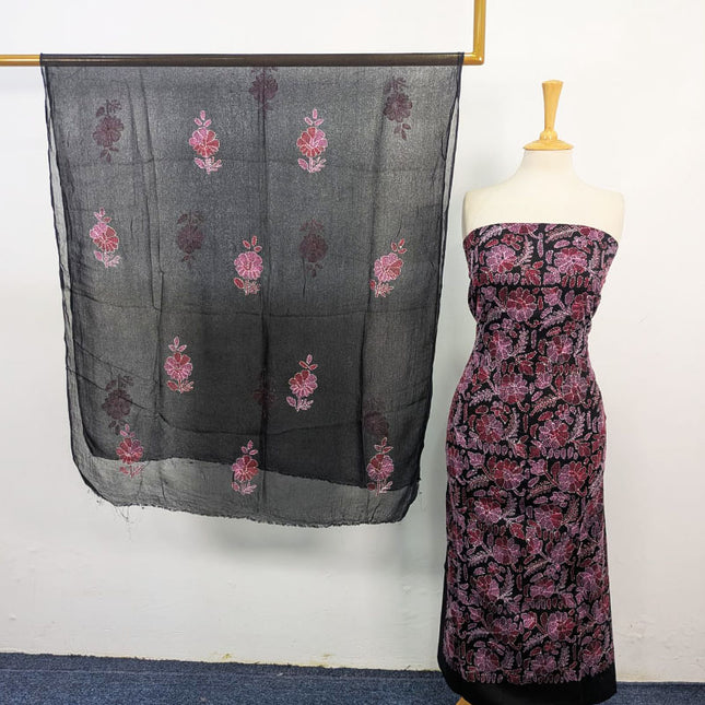Lawn with Full Jaal Kacha Tanka Work Shirt & Chiffon Dupatta 3Pc Unstitched