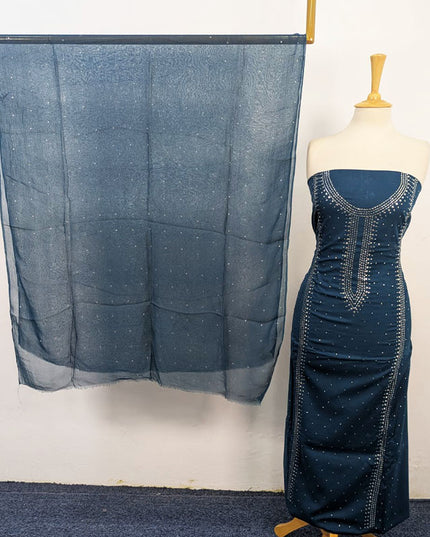 Fancy Lawn with Handmade Mukesh Work Shirt & Chiffon Dupatta 3Pc Unstitched