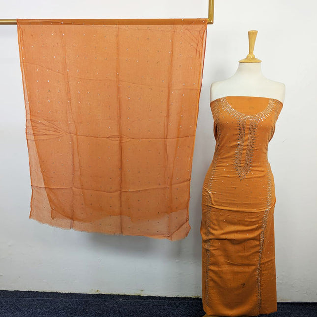 Fancy Lawn with Handmade Mukesh Work Shirt & Chiffon Dupatta 3Pc Unstitched