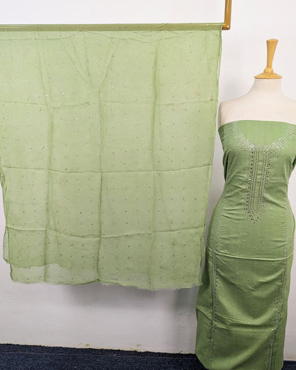 Fancy Lawn with Handmade Mukesh Work Shirt & Chiffon Dupatta 3Pc Unstitched