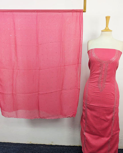 Fancy Lawn with Handmade Mukesh Work Shirt & Chiffon Dupatta 3Pc Unstitched