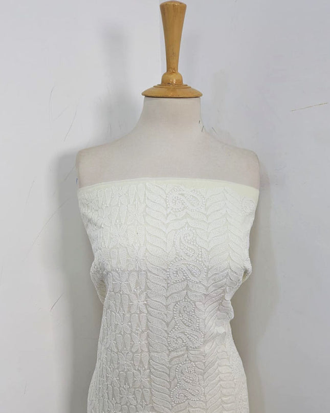 Handmade Full Jaal Chikankari Work Pure Indian Lawn Shirt Unstitched