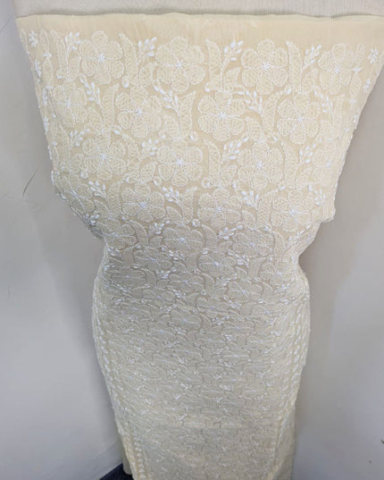 Handmade Full Jaal Chikankari Work Pure Indian Lawn Shirt Unstitched