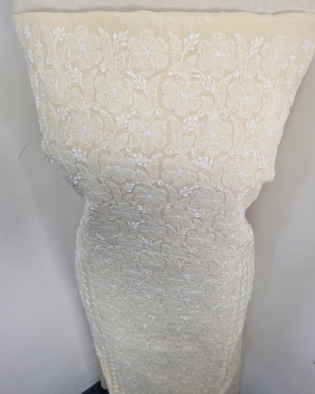 Handmade Full Jaal Chikankari Work Pure Indian Lawn Shirt Unstitched