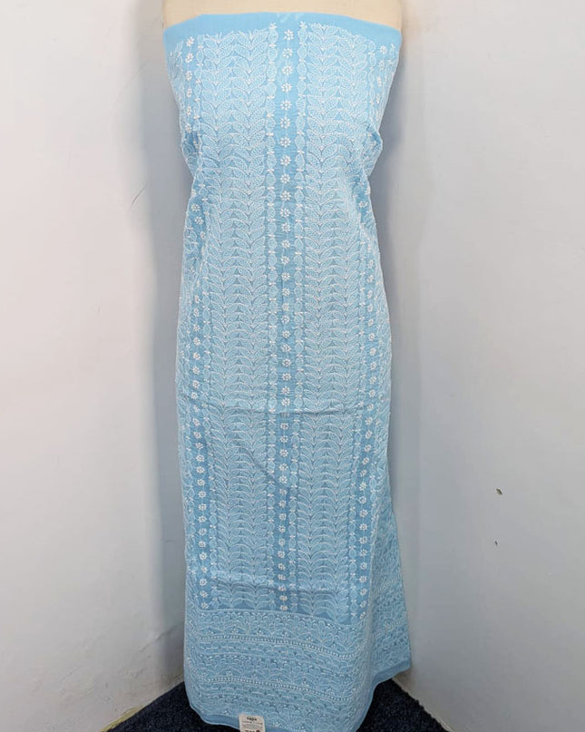 Handmade Full Jaal Chikankari Work Pure Indian Lawn Shirt Unstitched
