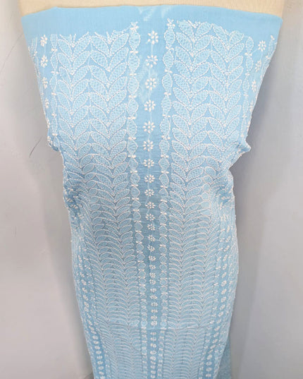 Handmade Full Jaal Chikankari Work Pure Indian Lawn Shirt Unstitched