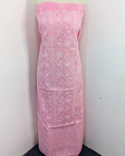 Handmade Full Jaal Chikankari Work Pure Indian Lawn Shirt Unstitched