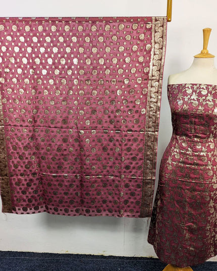 Fancy Bamber Chiffon with Meena Tilla Banarsi Work 2Pc Unstitched