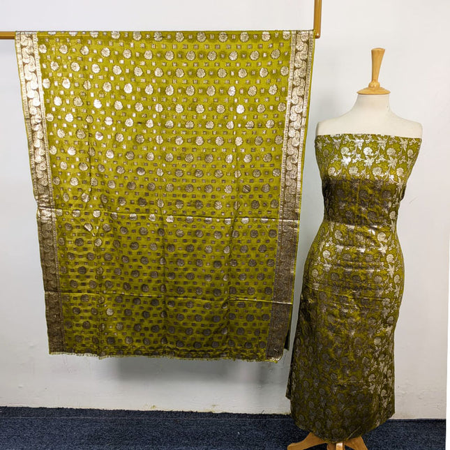 Fancy Bamber Chiffon with Meena Tilla Banarsi Work 2Pc Unstitched