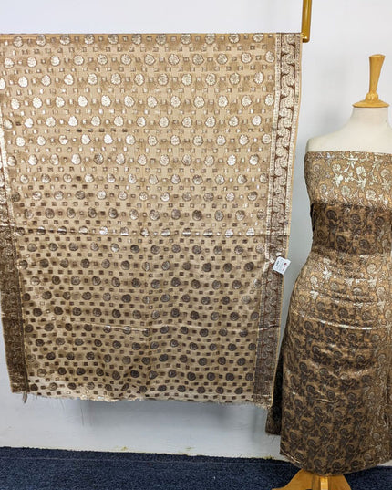 Fancy Bamber Chiffon with Meena Tilla Banarsi Work 2Pc Unstitched