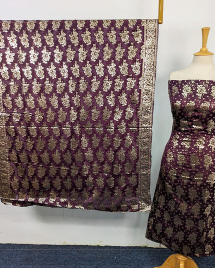 Bamber Chiffon with Handmade Meena Tilla Banarsi Work 2Pc Unstitched