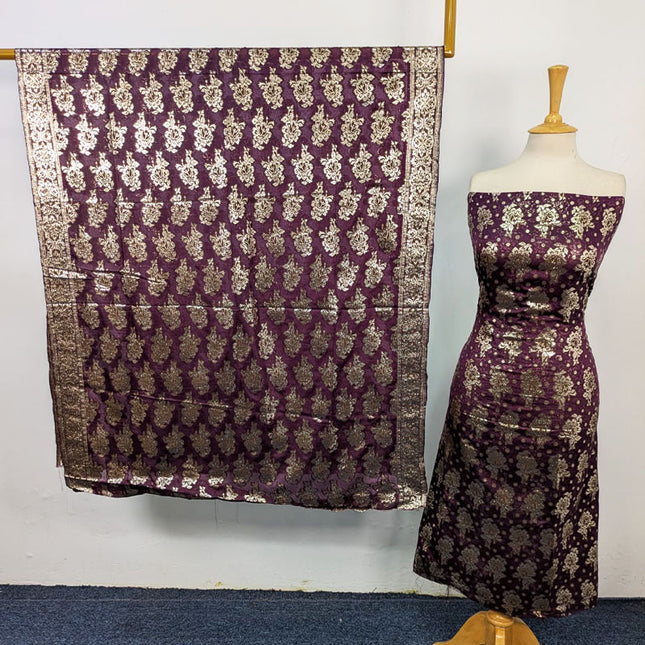 Bamber Chiffon with Handmade Meena Tilla Banarsi Work 2Pc Unstitched