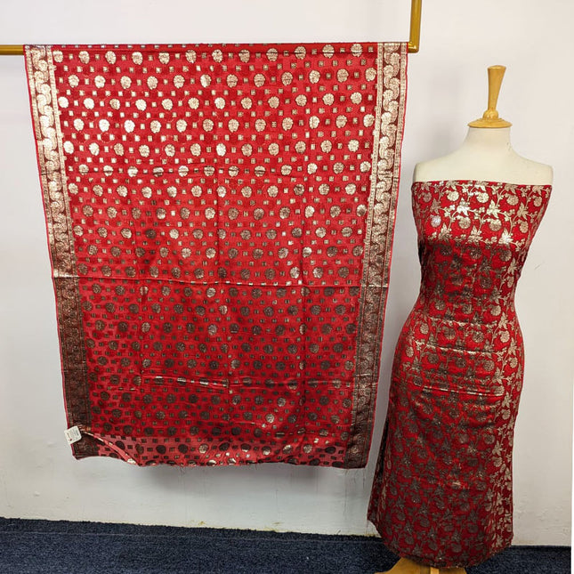 Fancy Bamber Chiffon with Meena Tilla Banarsi Work 2Pc Unstitched