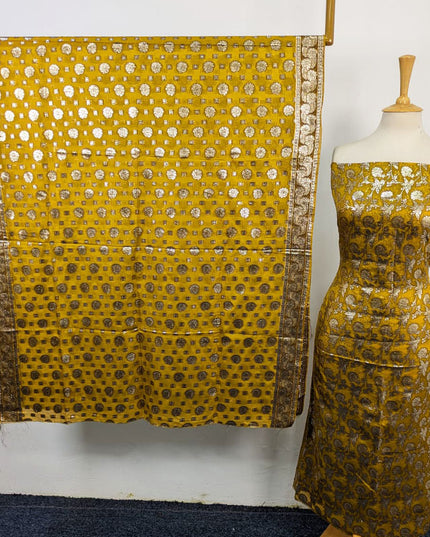 Fancy Bamber Chiffon with Meena Tilla Banarsi Work 2Pc Unstitched