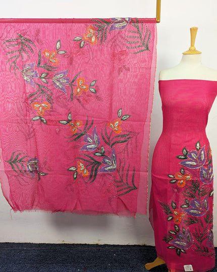 Handmade Paint & Gotta Work Net Shirt Dupatta 2Pc Unstitched