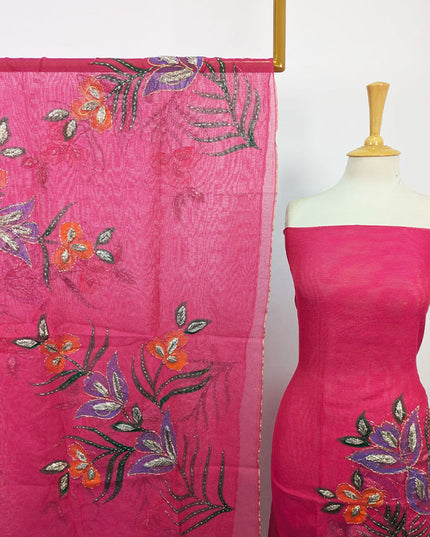 Handmade Paint & Gotta Work Net Shirt Dupatta 2Pc Unstitched
