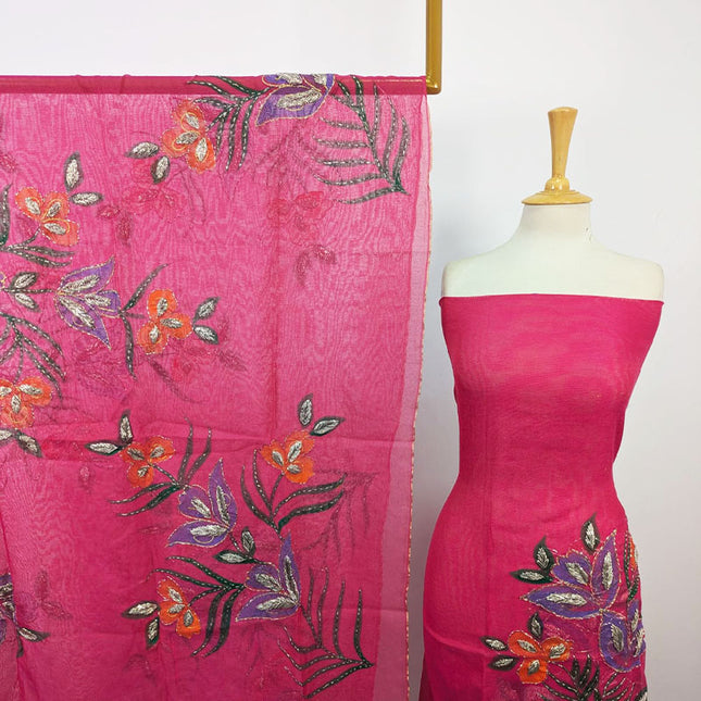 Handmade Paint & Gotta Work Net Shirt Dupatta 2Pc Unstitched