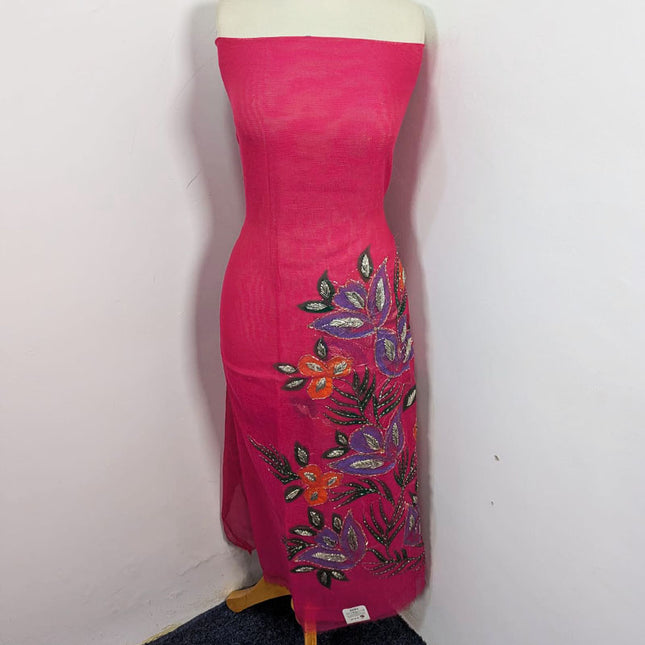 Handmade Paint & Gotta Work Net Shirt Dupatta 2Pc Unstitched