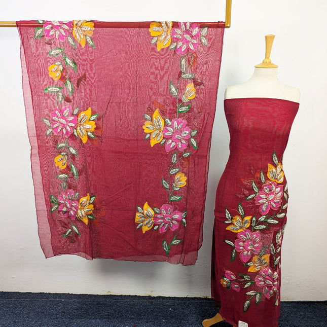 Fancy Net with Handmade Paint & Gotta Work 2Pc Unstitched