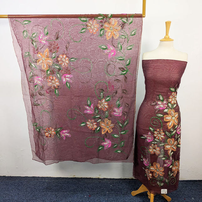 Net with Handmade Paint & Gotta Work Shirt Dupatta 2Pc Unstitched