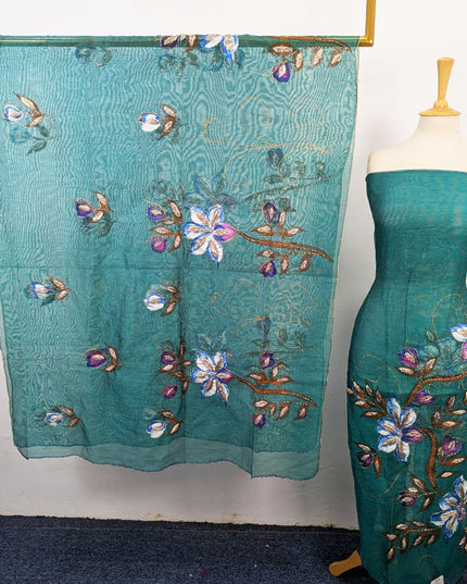 Handmade Paint & Gotta Work Net Shirt Dupatta 2Pc Unstitched