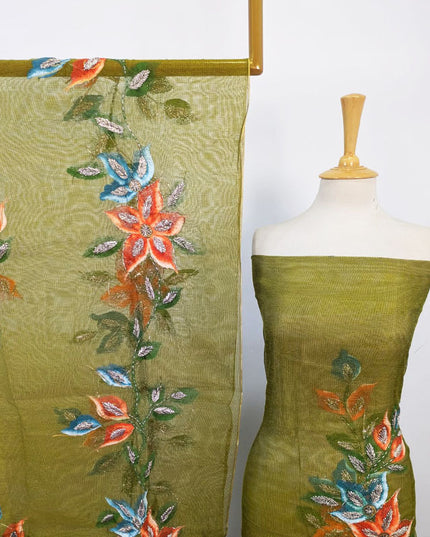 Fancy Net with Handmade Paint & Gotta Work 2Pc Unstitched