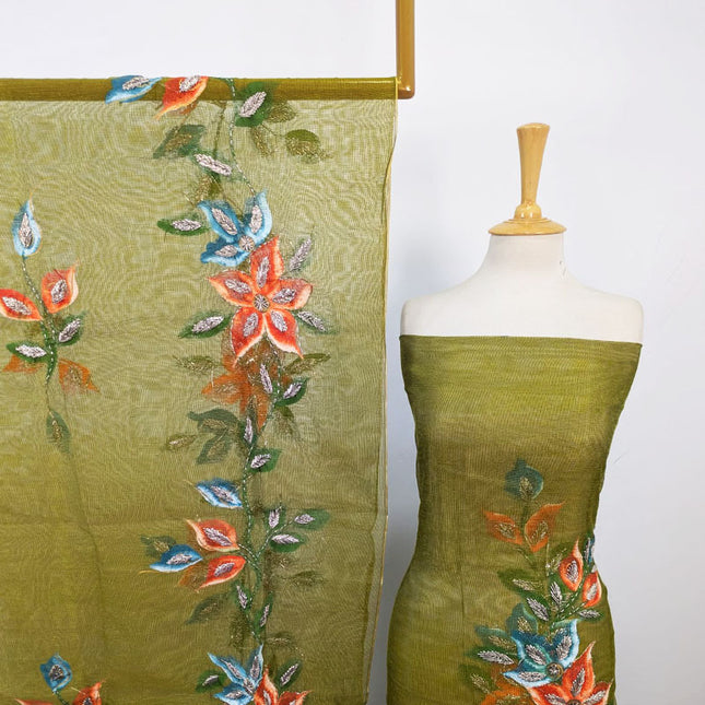 Fancy Net with Handmade Paint & Gotta Work 2Pc Unstitched