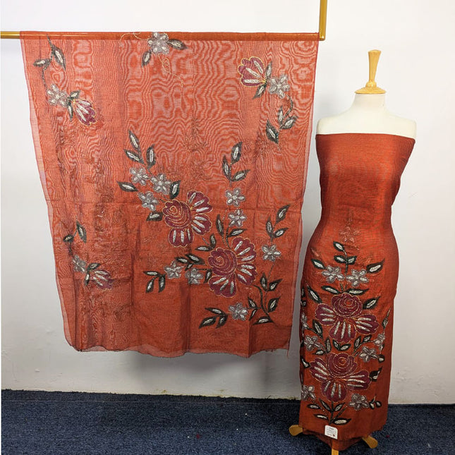 Net with Handmade Paint & Gotta Work Shirt Dupatta 2Pc Unstitched