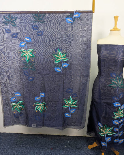 Handmade Paint & Gotta Work Net Shirt Dupatta 2Pc Unstitched