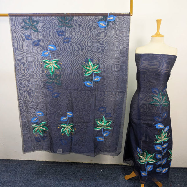 Handmade Paint & Gotta Work Net Shirt Dupatta 2Pc Unstitched