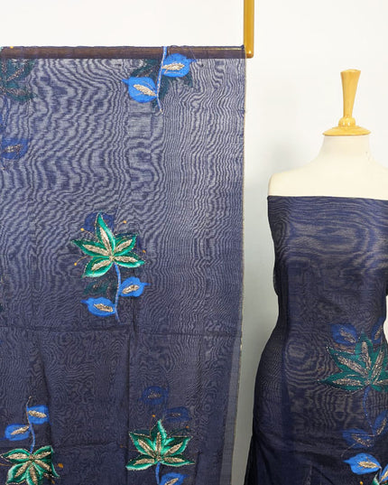 Handmade Paint & Gotta Work Net Shirt Dupatta 2Pc Unstitched