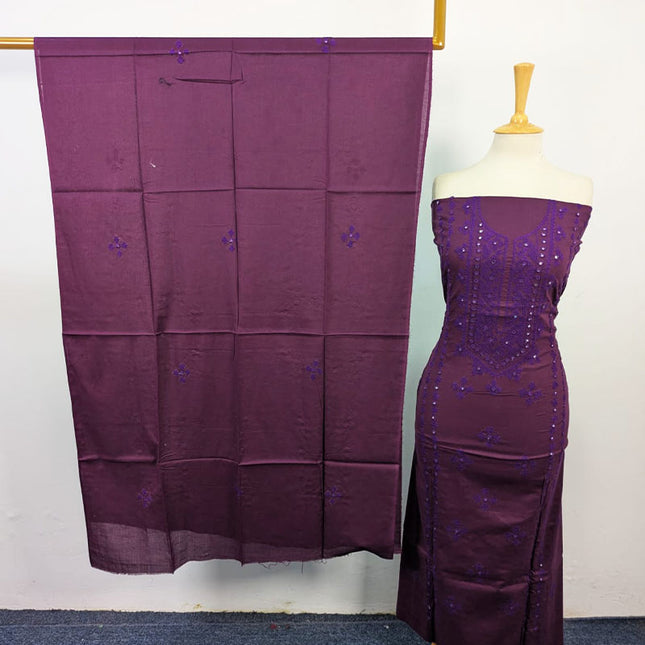 Handmade Sindhi Sheesha Gala Work Lawn Shirt & Dupatta 3Pc Unstitched